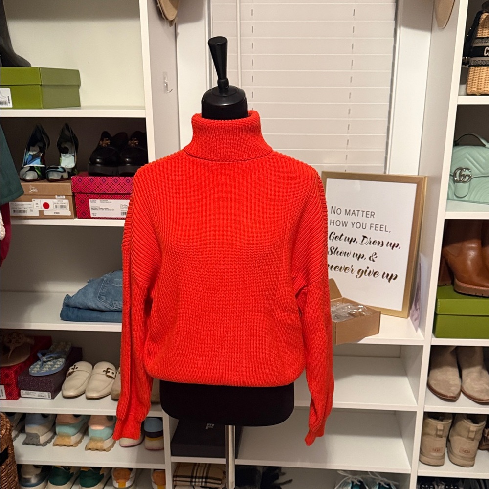 Zara Vibrant Red Turtleneck Sweater